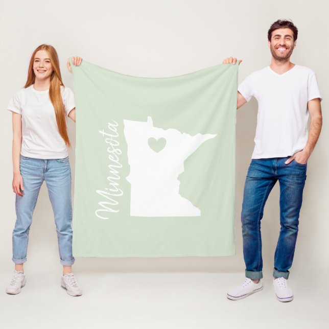 Couverture Polaire Minnesota carte d'état amour à la maison  (En situation)