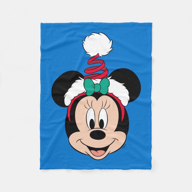 Couverture Polaire Minnie | Casquette de Noël mignon (Devant)