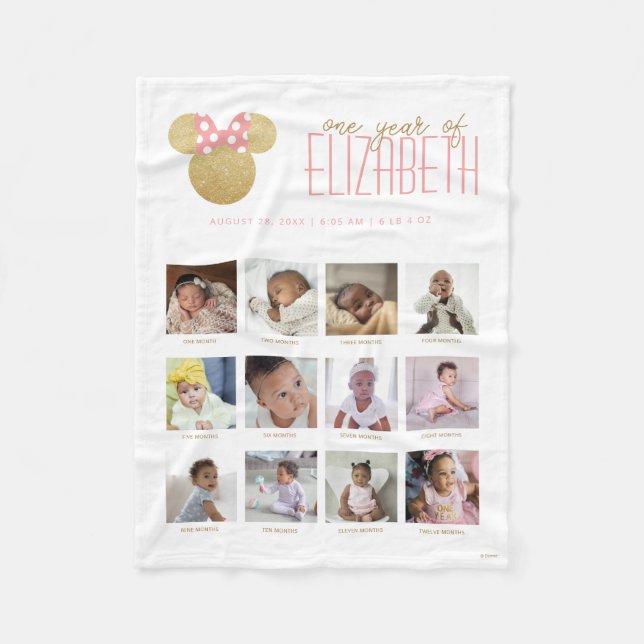 Couverture Polaire Minnie Mouse Icon | One Year of - 12 Months (Devant)