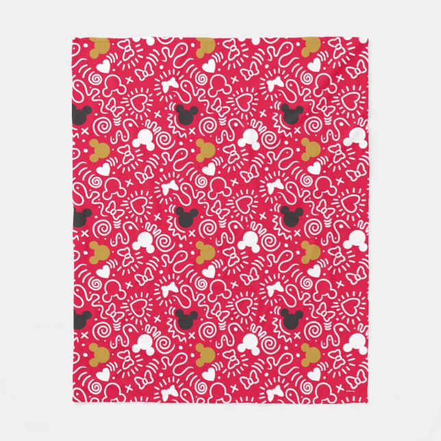 Couverture Polaire Minnie Mouse | Motif Doodle (Devant)