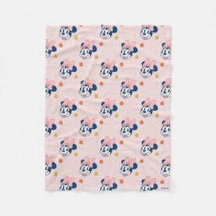 Couverture Polaire Minnie Mouse souriante motif floral