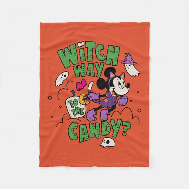 Couverture Polaire Minnie Souris - Sorcière jusqu'au bonbon (Devant)