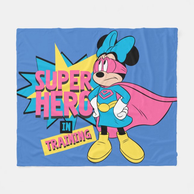 Couverture Polaire Minnie | Super héros en formation (Devant (Horizontal))