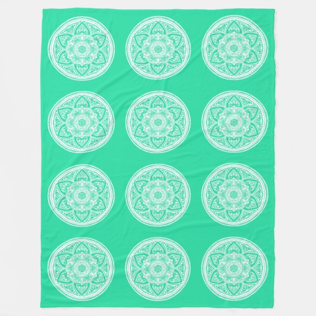 Couverture Polaire Minty Mandala (Devant)