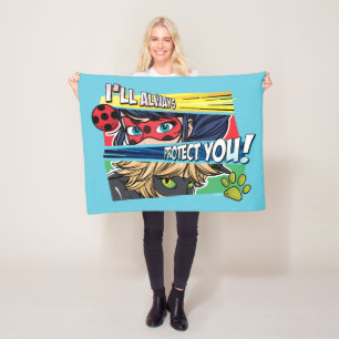 Couverture Polaire Miraculous Ladybug & Cat Noir toujours vous protég