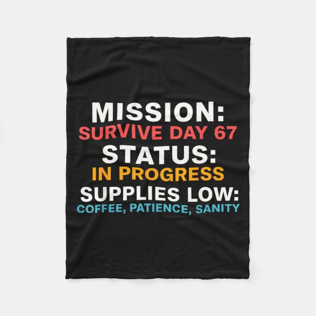 Couverture Polaire Mission Survive Day 67 Status In Progress Funny Qu (Devant)