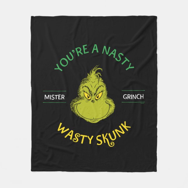 Couverture Polaire Mister Grinch | Vous êtes un sale con (Devant)