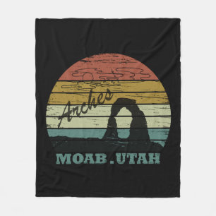 Couverture Polaire Moab Utah coucher de soleil vintage Parc national
