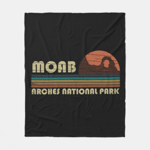 Couverture Polaire Moab Utah coucher de soleil vintage Parc national