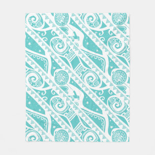 Couverture Polaire Moana  Motif tribal Turquoise