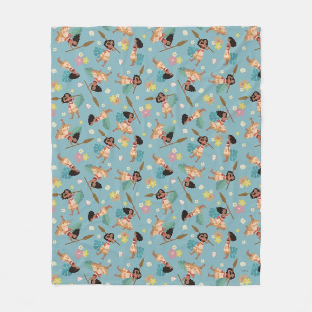 Couverture Polaire Moana| Schéma floral (Devant)