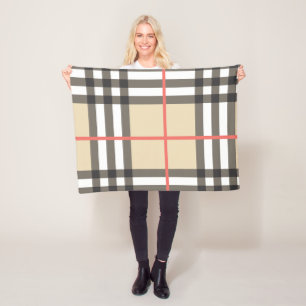 Couverture Polaire Mode géométrique écossaise motif