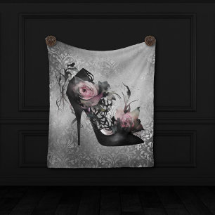 Couverture Polaire Mode gothique Stiletto talon avec Roses rose mauve