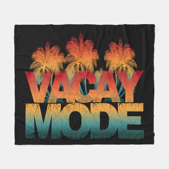 Couverture Polaire mode vacances coucher de soleil (Devant (Horizontal))