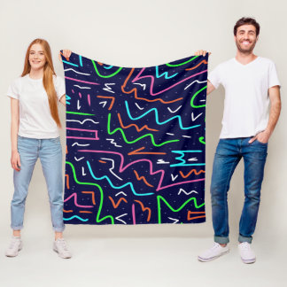 Couverture Polaire Modèle d'âge spatial - Impression Abstraite