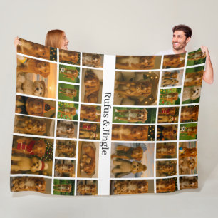 Couverture Polaire Modèle de collage photo 40 et texte personnalisé