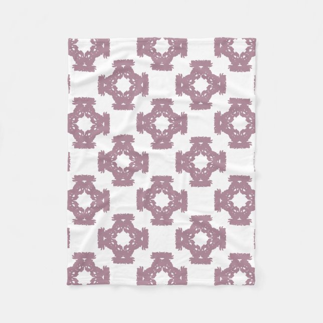 Couverture Polaire Modèle de Damas Rose poussiéreux (Devant)