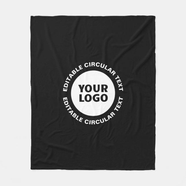 Couverture Polaire Modèle de texte circulaire modifiable et votre log (Devant)