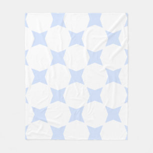 Couverture Polaire Modèle étoile pastel blanc et bleu bébé