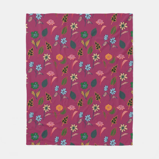 Couverture Polaire Modèle floral (Devant)