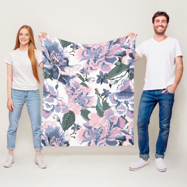 Couverture Polaire Modèle Floral rose Design élégant (En situation)