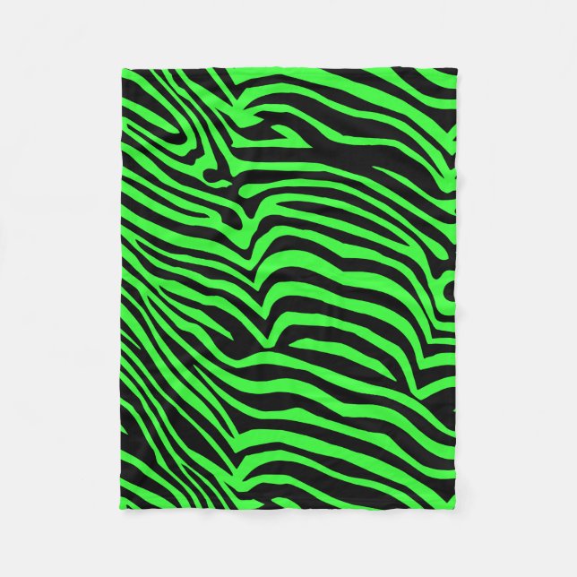Couverture Polaire Modèle zèbre vert néon couleur (Devant)