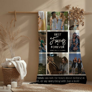 Couverture Polaire Modern Best Friends Forever 8 Collage photo