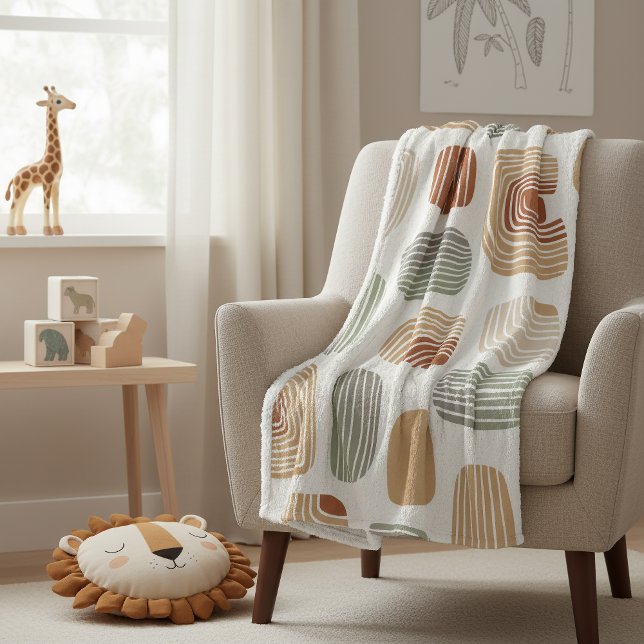 Couverture Polaire Modern Boho Earth Tones Abstract ID1273 (Créateur téléchargé)