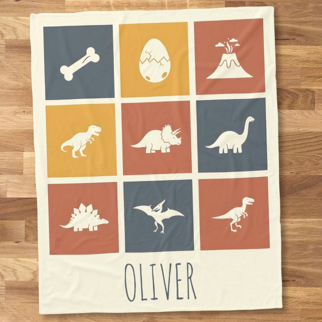 Couverture Polaire Modern Dinosaur Icon Grid (Créateur téléchargé)