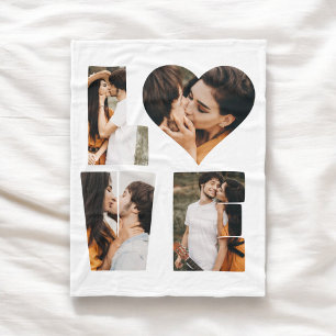 Couverture Polaire Modern LOVE Heart Photo Instagram Saint Valentin