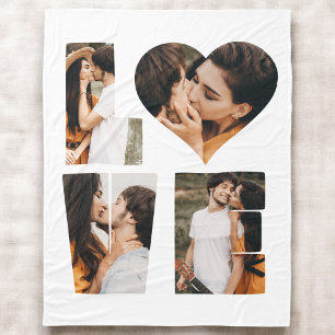 Couverture Polaire Modern LOVE Heart Photo Instagram Saint Valentin