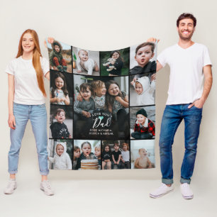 Couverture Polaire Modern Love You Dad/papa/Other Photo Collage