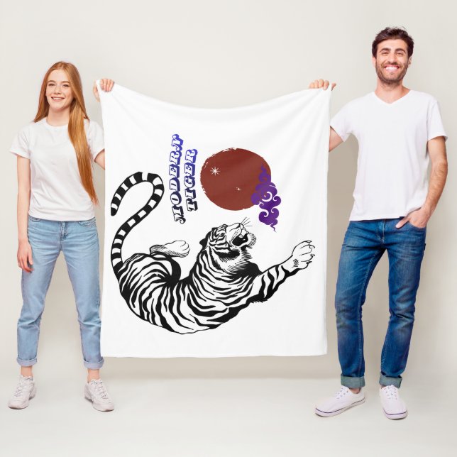 Couverture Polaire Modern Tiger Graphic Art (En situation)
