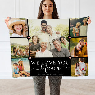 Couverture Polaire Modern We Love You Meema Family Photo Collage