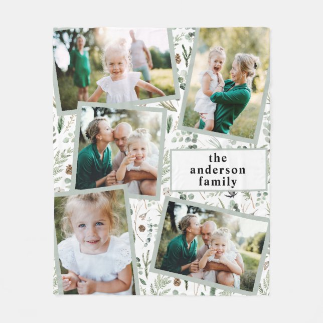 Couverture Polaire Moderne design multi photo famille déco puce (Devant)