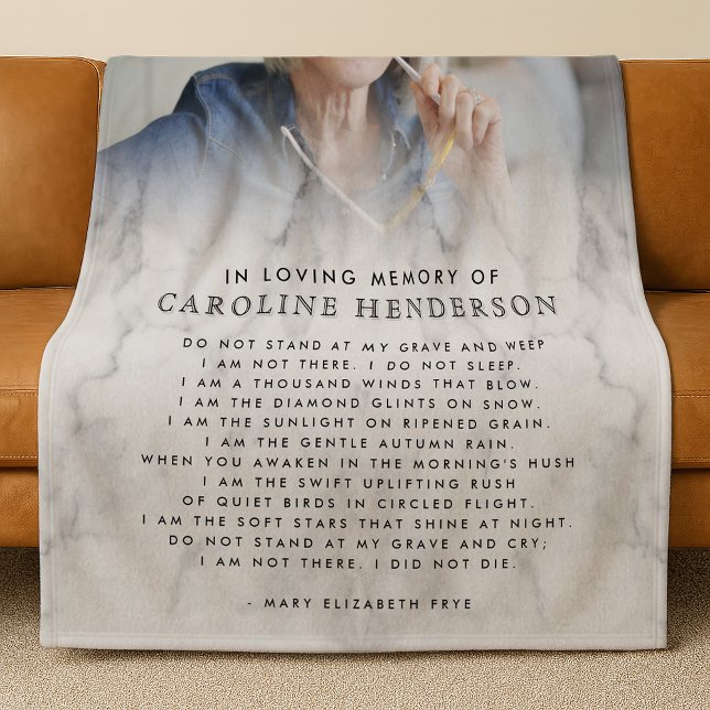 Couverture Polaire Moderne En Mémoire Amoureuse Marbre Photo Keepsaké (Créateur téléchargé)