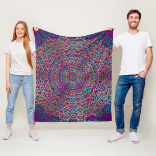 Couverture Polaire Moderne et élégant élégant Mandala Boho foncé viol
