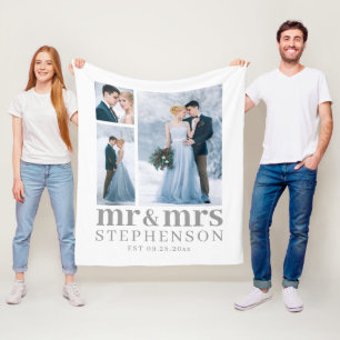 Couverture Polaire Moderne M. ET MRS 3 Mariage photo Keepsaké Fleece