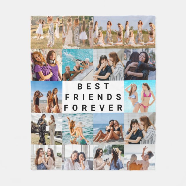 Couverture Polaire Moderne meilleur ami Forever Custom 18 Photo Colla (Devant)
