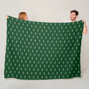 Couverture Polaire Moderne minimaliste vert Motif d'arbre de Noël