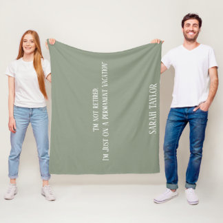 Couverture Polaire Moderne Monogramme de Nom de Retraite de Vert Saug