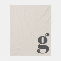Moderne Monogramme Gras Initial Crème Beige Minima