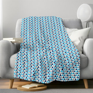Couverture Polaire Moderne motif géométrique triangulaire bleu Confor
