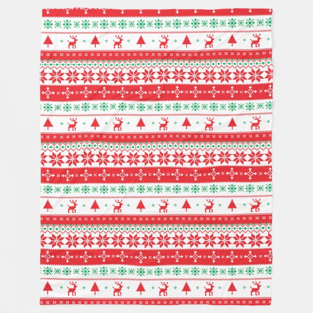 Couverture Polaire Moderne Nordic hiver Noël Motif (Devant)