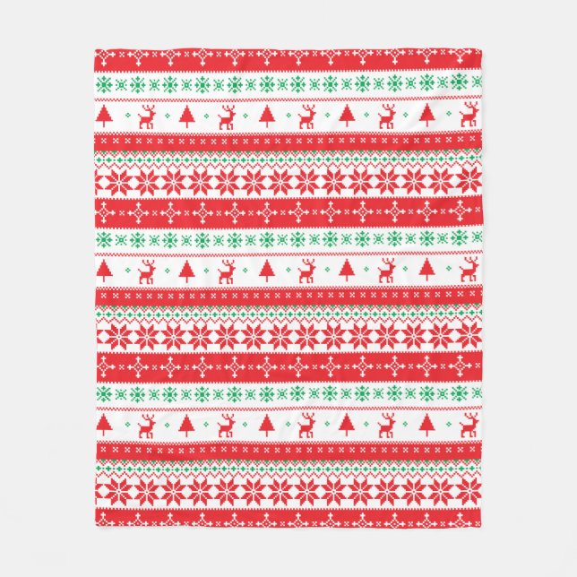 Couverture Polaire Moderne Nordic hiver Noël Motif (Devant)