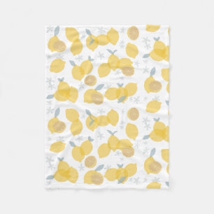 Couverture Polaire Moderne Pastel Citrus Lemons Motif