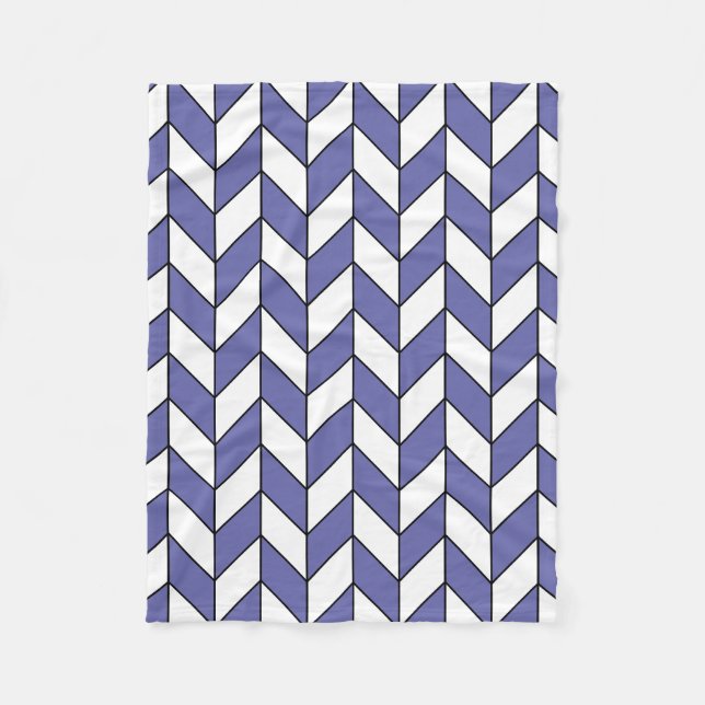 Couverture Polaire Moderne Périwinkle Herringbone Chevron Motif (Devant)