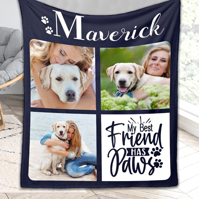 Couverture Polaire Moderne Personnalisé 3 Animaux de compagnie Photo  (Créateur téléchargé)