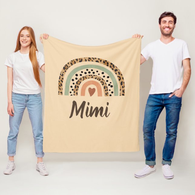 Couverture Polaire Modifier le nom Leopard Spots Imprimer Arc-en-ciel (En situation)