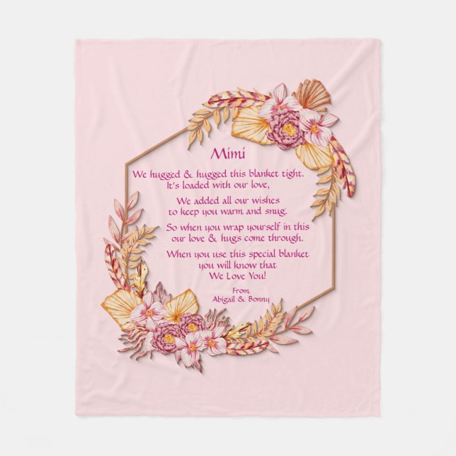 Couverture Polaire Modifier le texte Ajouter le nom Boho Flower Frame (Devant)